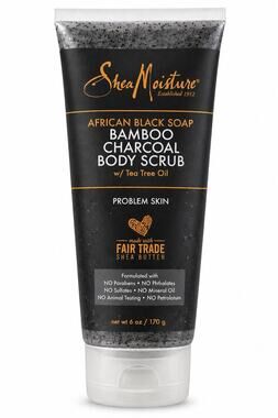 SheaMoisture African Black Soap Bamboo Charcoal Body Scrub 6 fl oz NEW